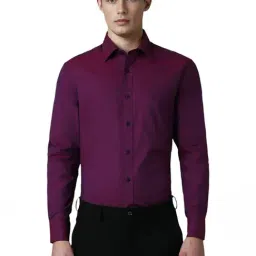 Louis Philippe Purple Cotton Regular Fit Shirt-picture-28