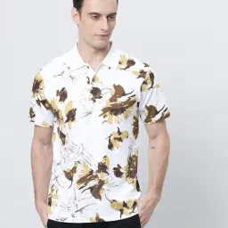 Kryptic White Regular Fit Printed Oversized Polo T-Shirt-picture-30