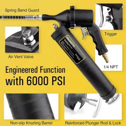 Kravetto Pneumatic Grease Gun 6000 Psi Air Grease Gun With Non-Slip Rubber image 2