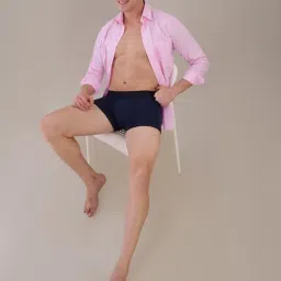 Park Avenue Dark Blue Regular Fit Trunks image 5