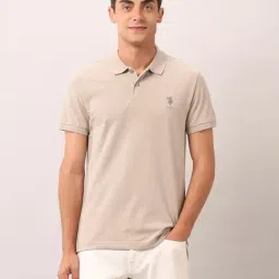 U.S. Polo Assn. Denim Co. Beige Cotton Slim Fit Polo T-Shirt-picture-20