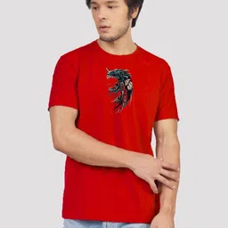 Greylongg Men Typography Printed Applique T-shirt image 4