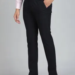 JadeBlue Black Polyester Slim Fit Solid Trouser image 2