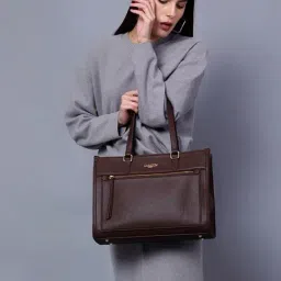Carlton London Brown Solid Large Handbag-image-78