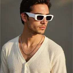 Ted Smith Black UV Protection Rectangular Unisex Sunglasses-picture-23