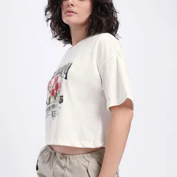 glitchez Chill Mode Printed Relaxed Crop T-shirt image 4