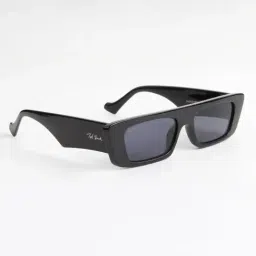 Ted Smith Black UV Protection Rectangular Unisex Sunglasses image 4