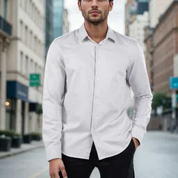 Celio Men Classic Fit Spread Collar Solid Cotton Casual Shirt-picture-16
