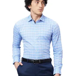 Park Avenue Blue Slim Fit Checks Shirt-picture-35