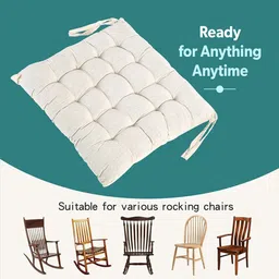 Kuber Industries Cream-Coloured 3 Pieces Cotton Comfort Chair Pads image 3