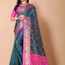 jayant creation Blue Silk Blend Patola Sarees-picture-41