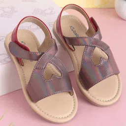 Babyoye Party Wear Sandal With Velcro Closure Solid- Bronze-image-55