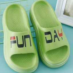 Honeyhap Slip on Sliders with Text Graphics - Green-picture-20