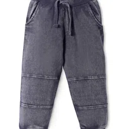 Babyhug Cotton Knit Full Length Cut & Sew Lounge Pants - Grey-picture-11