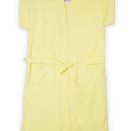 BUMZEE Terry Cotton Woven Half Sleeves Bathrobe - Yellow-picture-24