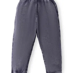 Babyhug Cotton Knit Full Length Cut & Sew Lounge Pants - Grey image 2