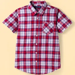 Pine Kids Cotton Woven Half Sleeves Checks Shirt With T-Shirt - Multicolour image 2