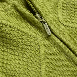 Pine Kids Knit Full Sleeves Front Open Hooded Sweater with Cable Knit Design - Light Green image 3