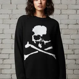 HERE&NOW Women Graphic Printed Round Neck Pullover-picture-34