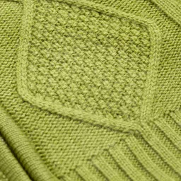 Pine Kids Knit Full Sleeves Front Open Hooded Sweater with Cable Knit Design - Light Green image 4