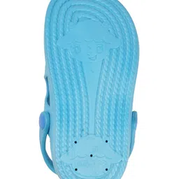 Yellow Bee Tiger Face Applique Detailed Perforated Slingback Clogs - Light Blue image 5
