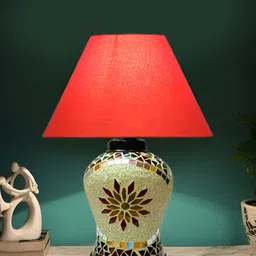 Devansh Orange Glass Traditional Frusturical Shaped Table Lamp image 5