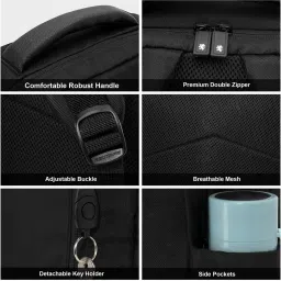 Red Tape 28 L Black Large Laptop Backpack image 5