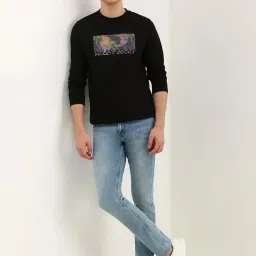 Allen Solly Black Cotton Regular Fit Printed Sweatshirt image 5