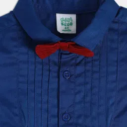 MINIKLUB Boys Red & Blue Cotton Solid Full Sleeves Coordinate Set image 5