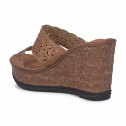 Bata Women's SARAYU Brown Wedges image 5