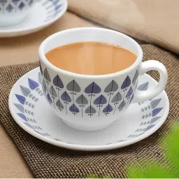 Larah by Borosil Multicolor Ceramic Opalware Cup and Saucer Set of 12 220ml image 5