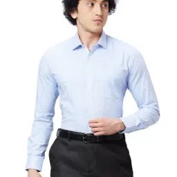 Park Avenue Blue Slim Fit Checks Shirt-image-76