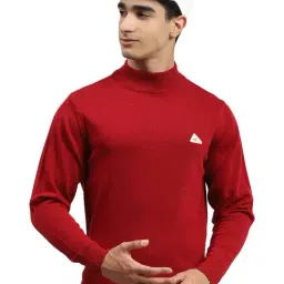 Monte Carlo Red Wool Blend Regular Fit Solid Pullover image 5