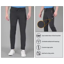 Force NXT Black & Navy Cotton Regular Fit Trackpants - Pack Of 2 image 5