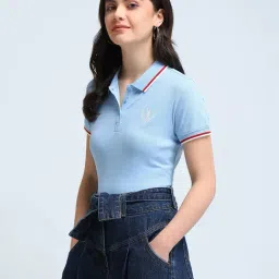 U.S. Polo Assn. Blue Logo Print Polo T-Shirt-picture-12