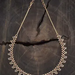 Kushal's Fashion Jewellery White Golden Necklace for Women-picture-21