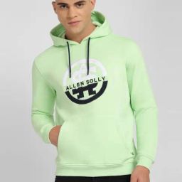 Allen Solly Green Cotton Regular Fit Printed Hooded Sweatshirt-picture-7