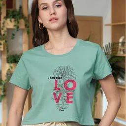 PRONK Women Graphic Printed Round Neck Cotton Relaxed Fit T-shirt-image-41