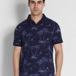 AMERICAN EAGLE OUTFITTERS Men Floral Printed Polo Collar Cotton T-shirt image 1