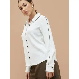 Code By Lifestyle Off White Regular Fit Shirt image 3
