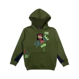 Gini & Jony Kids Green Printed Hoodies-picture-21