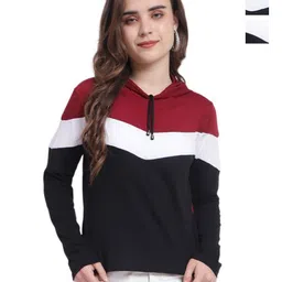 DEEPMAYRA COLLECTION Women 2 Colourblocked V-Neck T-shirt-image-59
