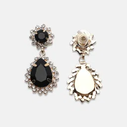 Sohi Women's Regal Drop Earrings  Onyx Black image 5