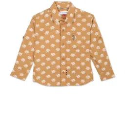 U.S. Polo Assn. Kids Light Brown Printed Full Sleeves Shirt-picture-20