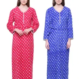 Secret Wish Red & Blue Printed Nighty Pack of - 2-picture-12