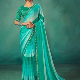 Saree Mall Blue Embellished Sarees With Unstitched Blouse-picture-30
