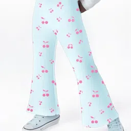 Nauti Nati Girls Blue Cotton Printed Regular Fit Leggings-image-95