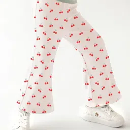 Nauti Nati Girls White Cotton Printed Regular Fit Leggings-picture-44