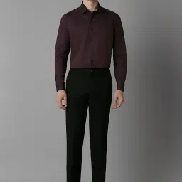 Louis Philippe Purple Cotton Slim Fit Printed Shirt image 5