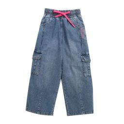 Tiny Girl Girls Blue Cotton Cargo Pants-picture-2